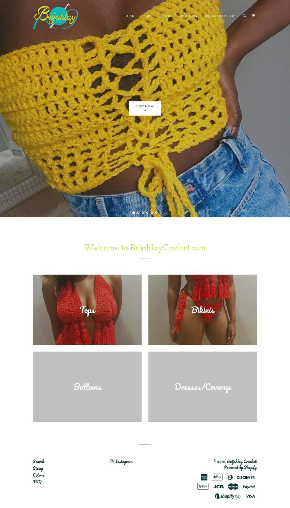 brijahlaycrochet.com — Shopify storefront screenshot
