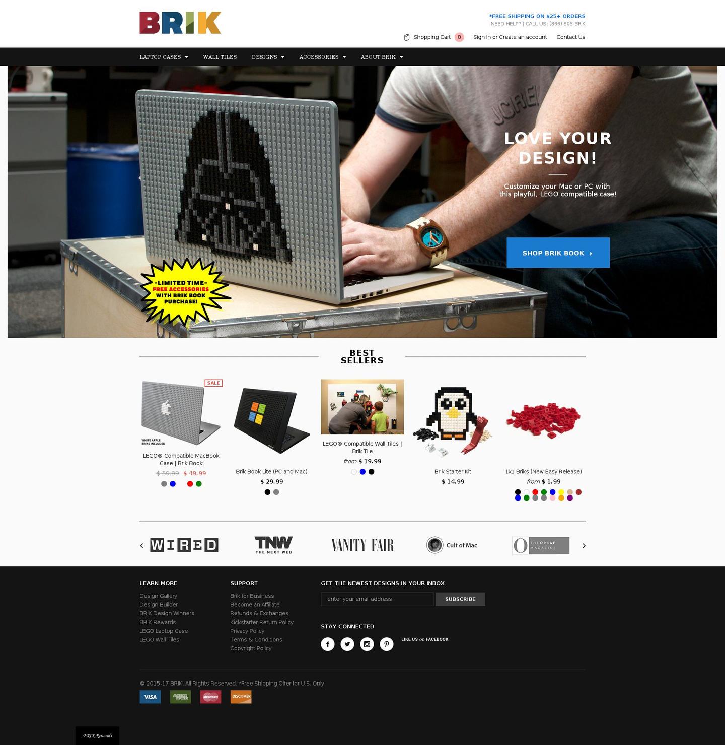 Galleria Shopify theme site example brik.co