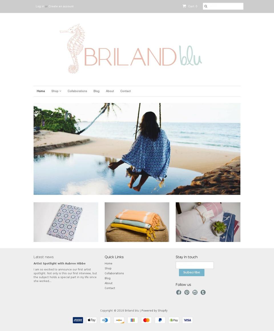 brilandblu.com — Shopify storefront screenshot