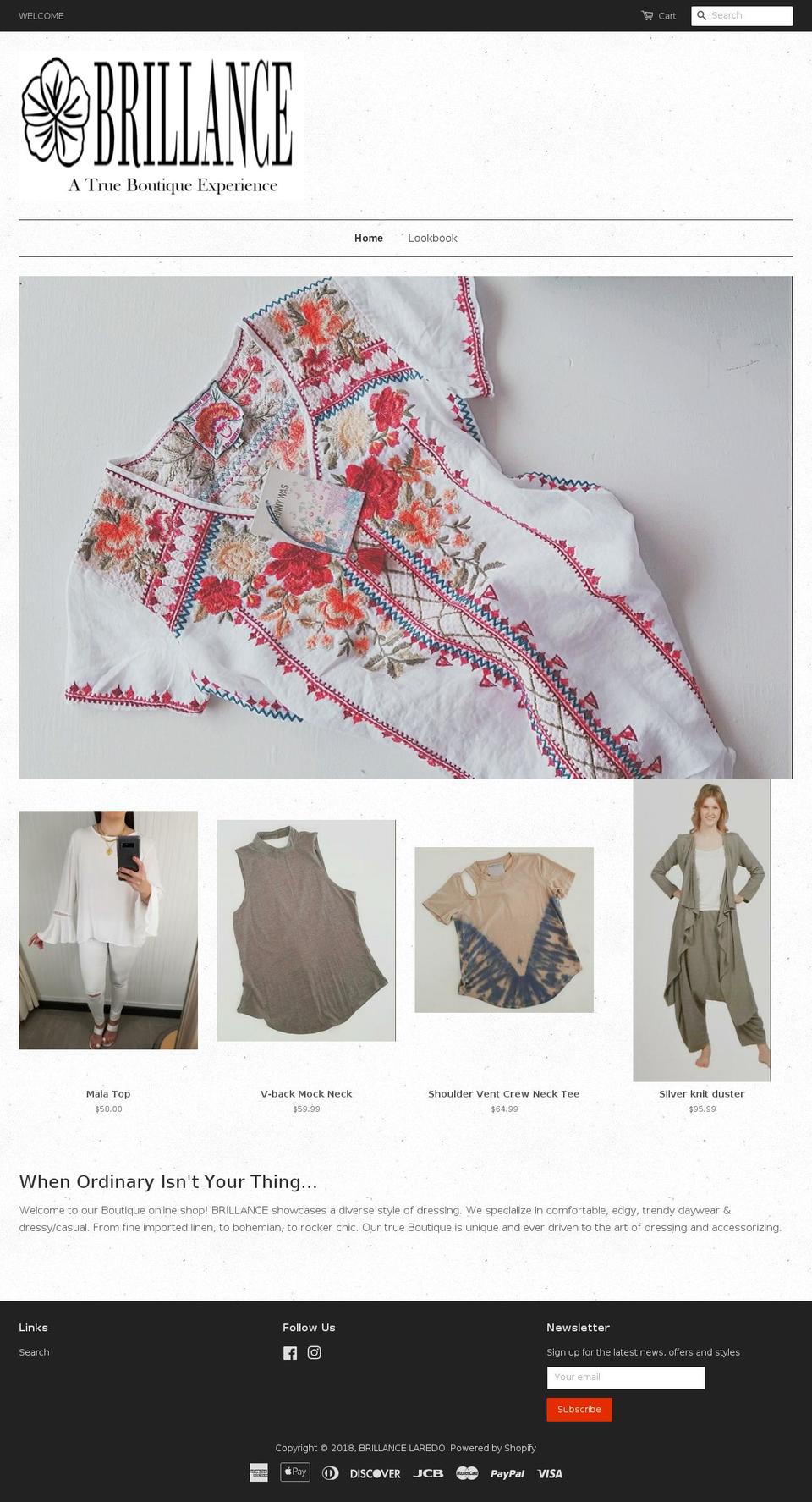 brillancelaredo.com — Shopify storefront screenshot