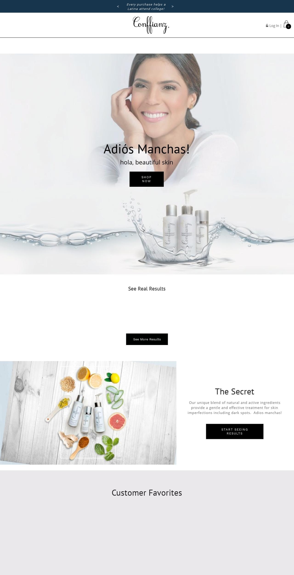 brillanteyconfidente.com — Shopify storefront screenshot