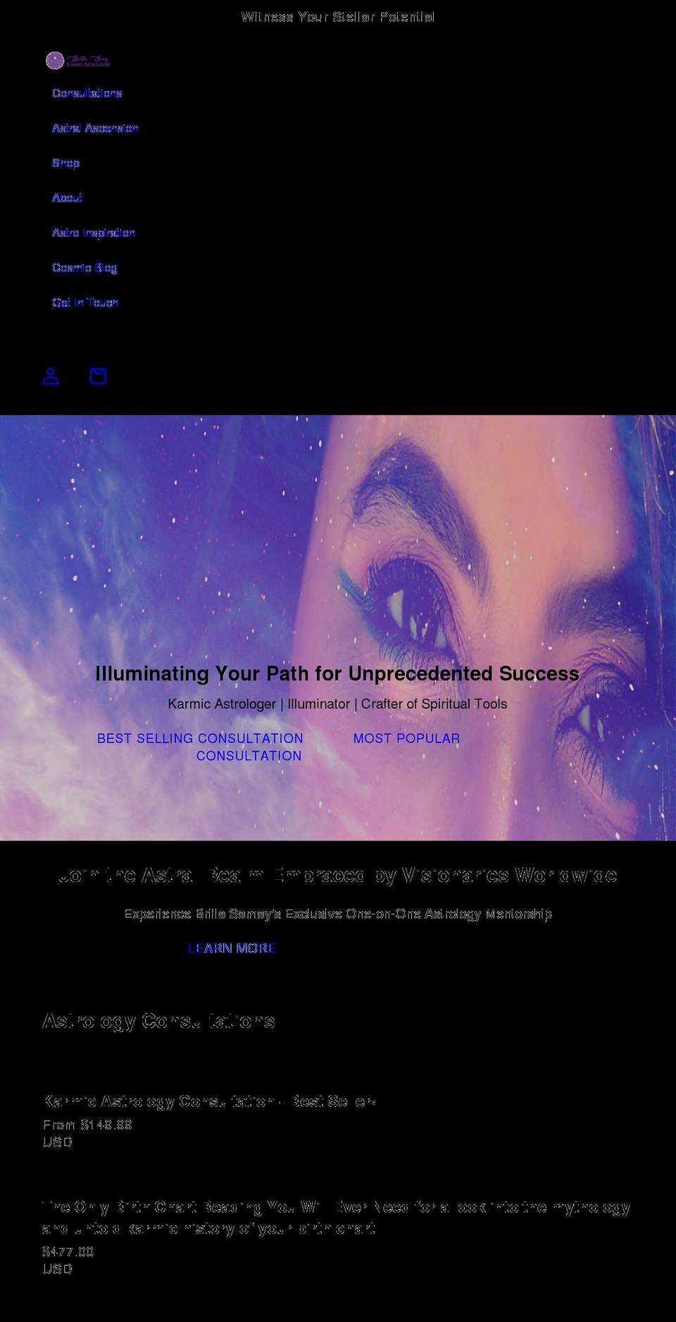 brillasamay.com shopify website screenshot