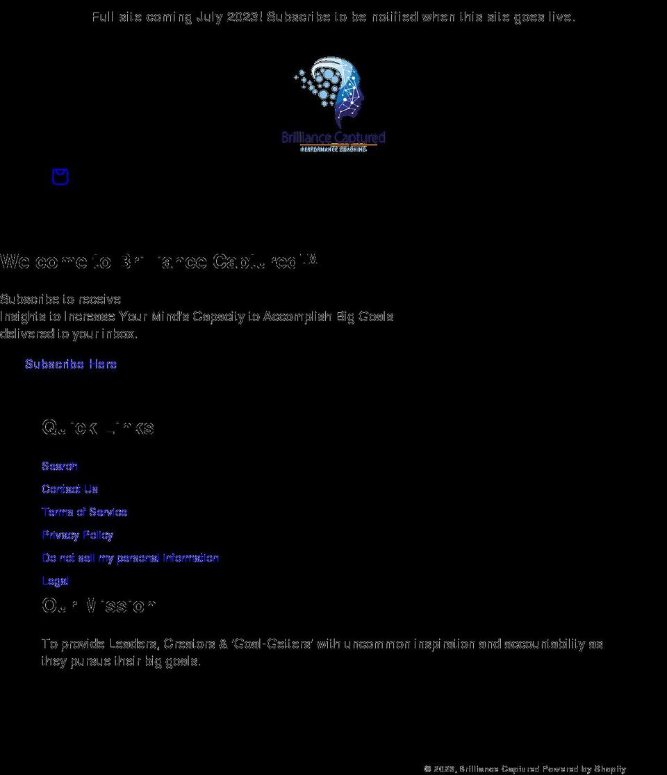 brilliancecaptured.com shopify website screenshot