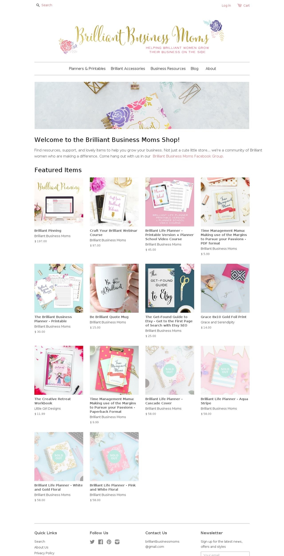 brilliant-business-moms.myshopify.com shopify website screenshot