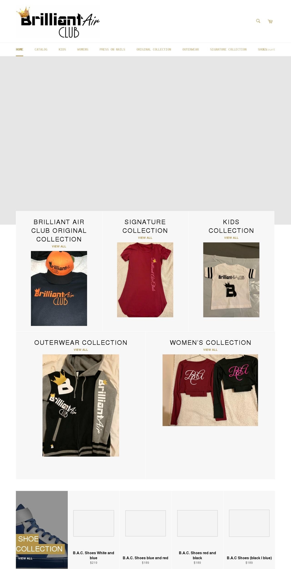 brilliantairclub.com shopify website screenshot