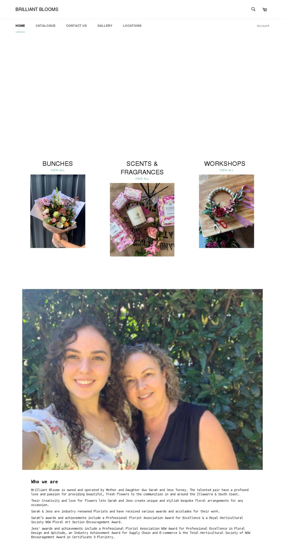 brilliantbloomsandgifts.com.au shopify website screenshot