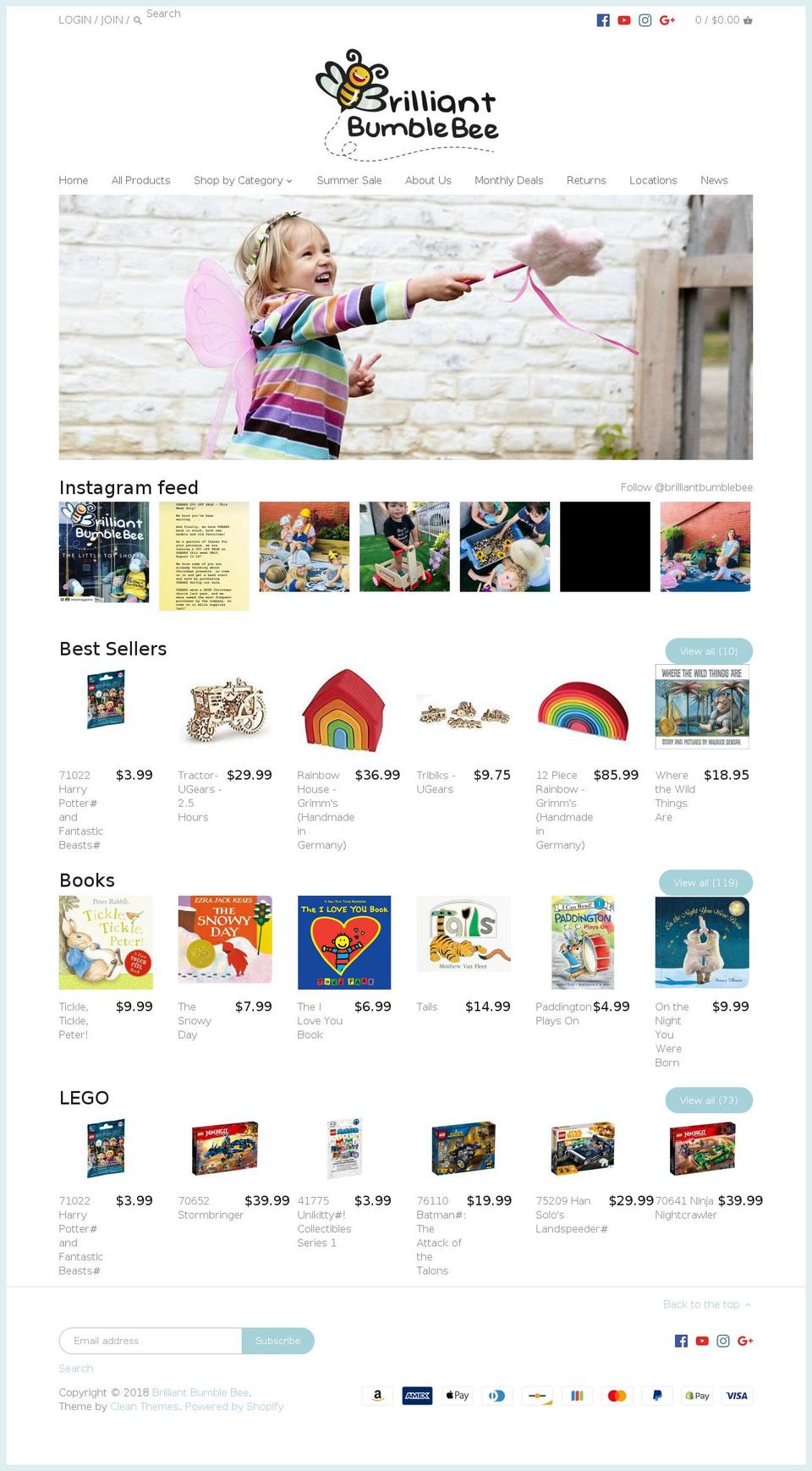 brilliantbumblebee.com — Shopify storefront screenshot
