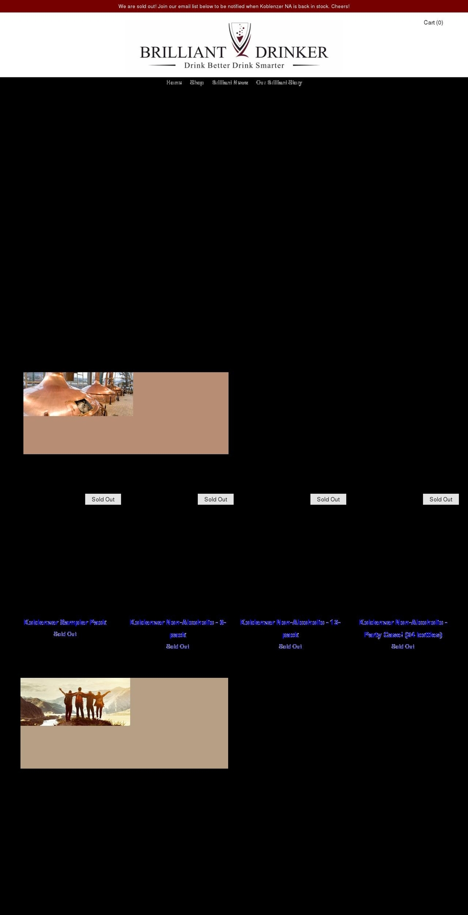brilliantdrinker.com shopify website screenshot