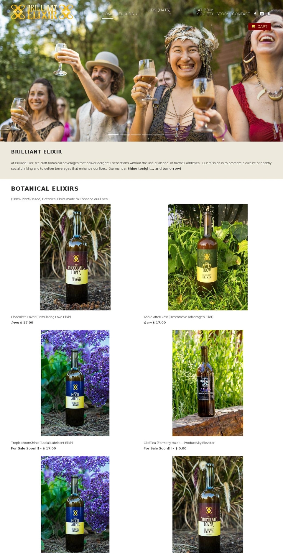 brilliantelixirs.com shopify website screenshot