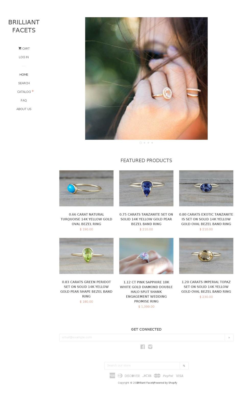 brilliantfacets.com shopify website screenshot