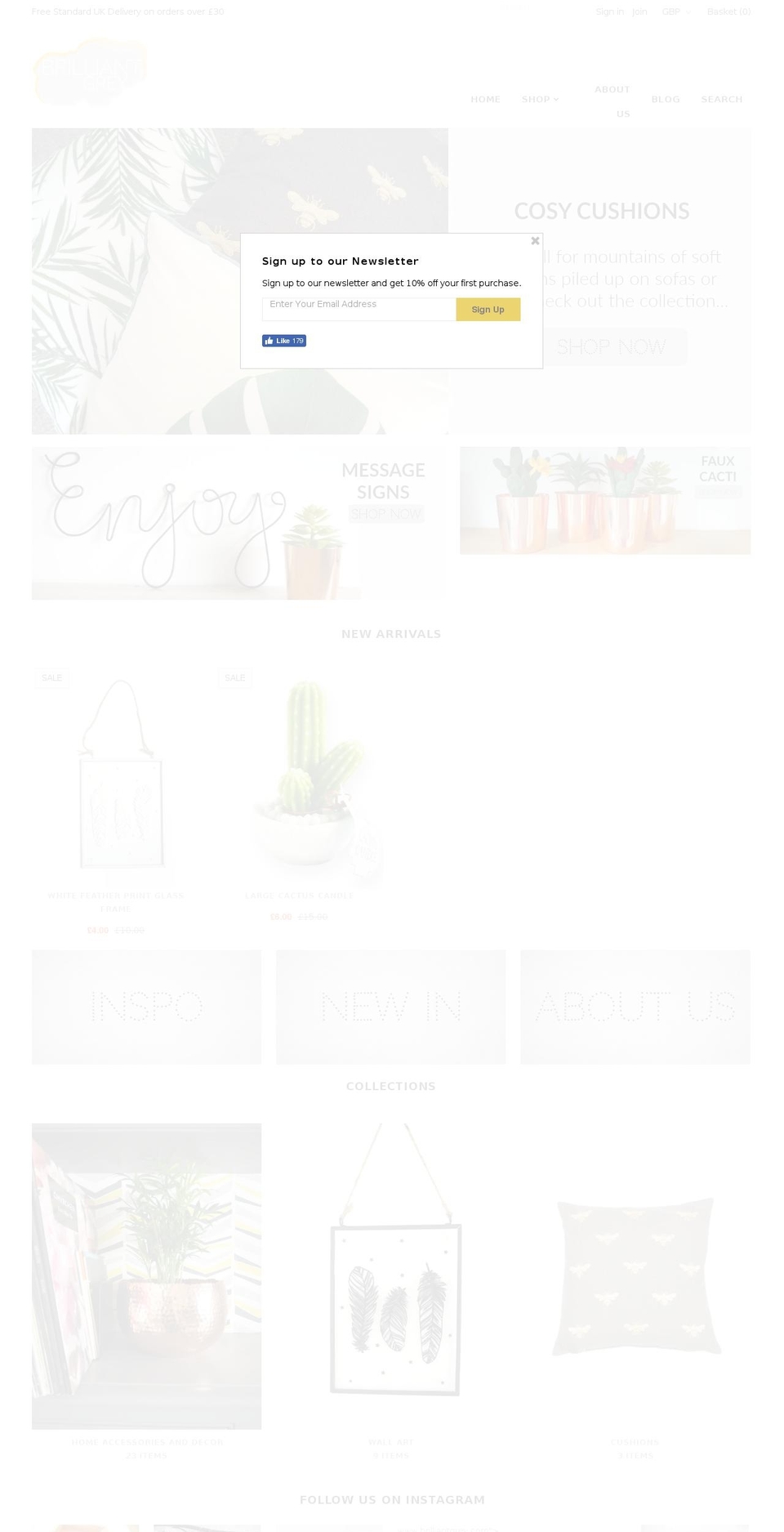 brilliantgrey.com — Shopify storefront screenshot