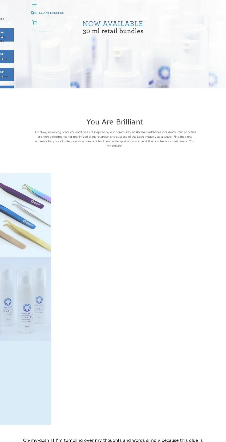 brilliantlashpro.com — Shopify storefront screenshot