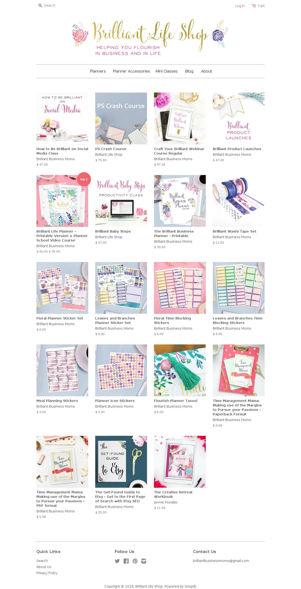 brilliantlifeshop.com shopify website screenshot