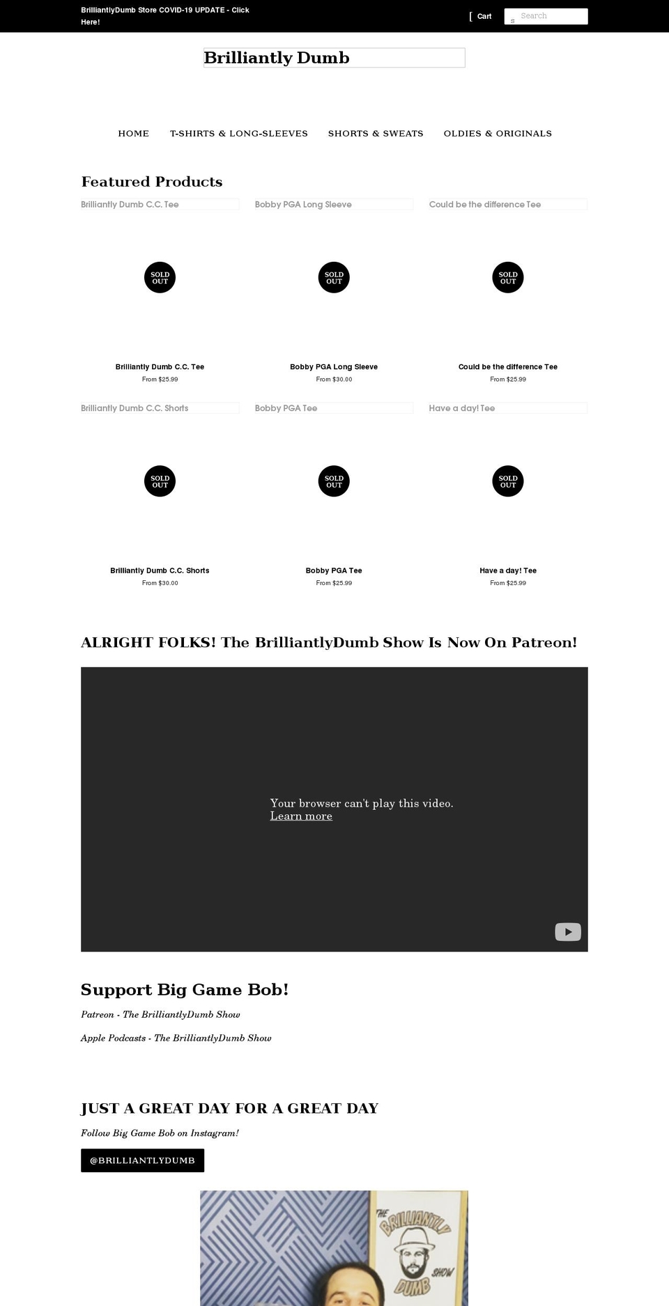 Brilliant Shopify theme site example brilliantlydumb.com