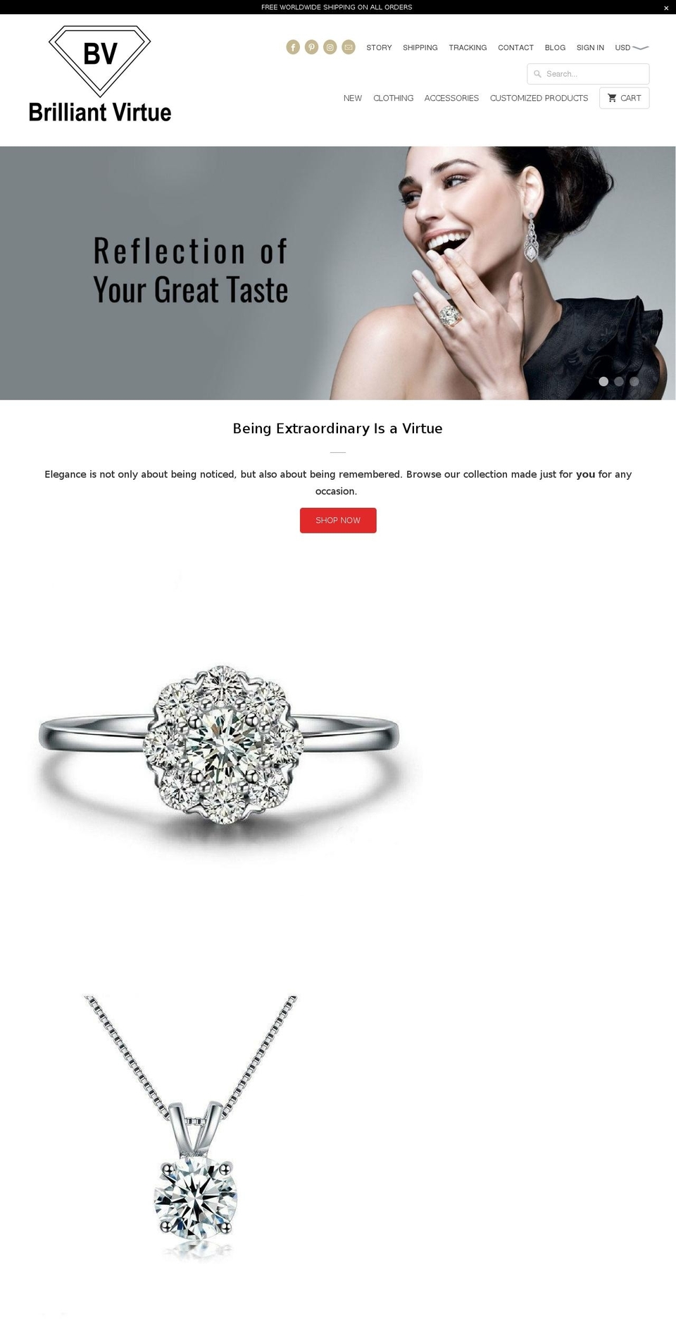 brilliantvirtue.com shopify website screenshot