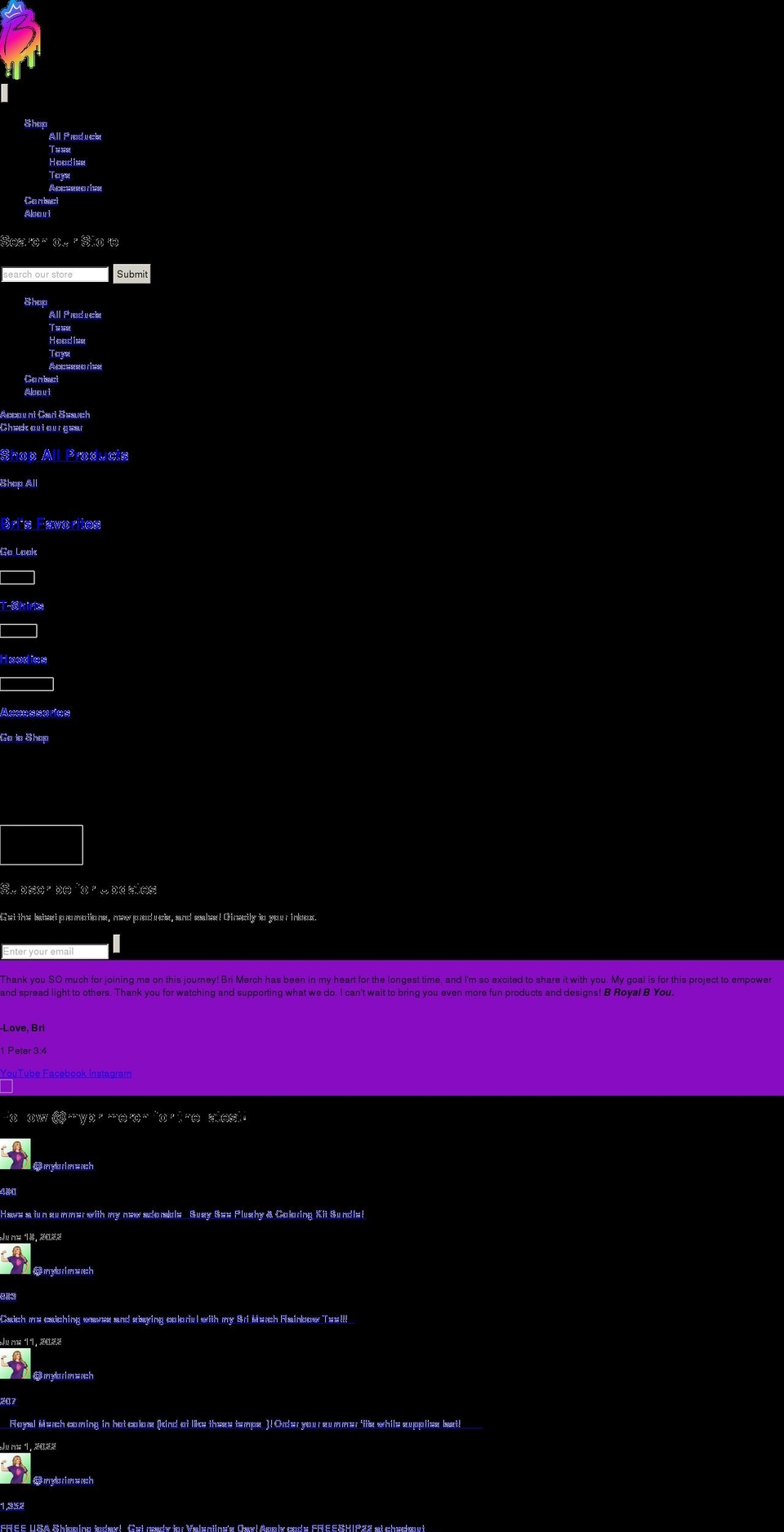 Royallyb with Installments message Shopify theme site example brimerch.com