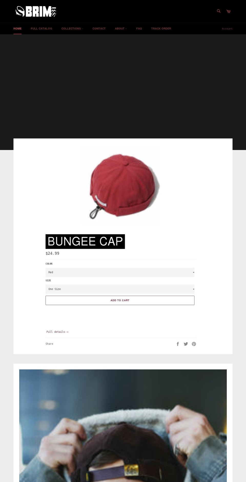 brimlesscaps.com shopify website screenshot