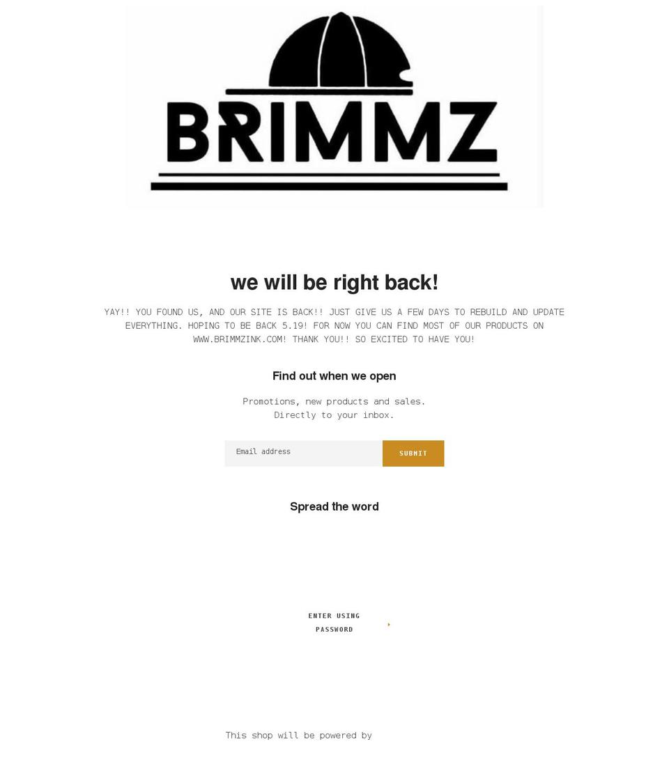 brimmz-hats.com — Shopify storefront screenshot