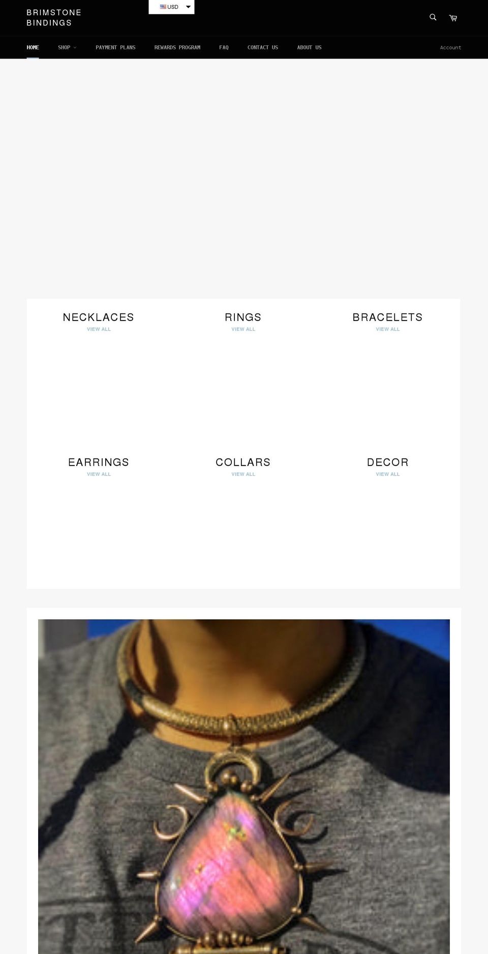 brimstonebindings.com shopify website screenshot