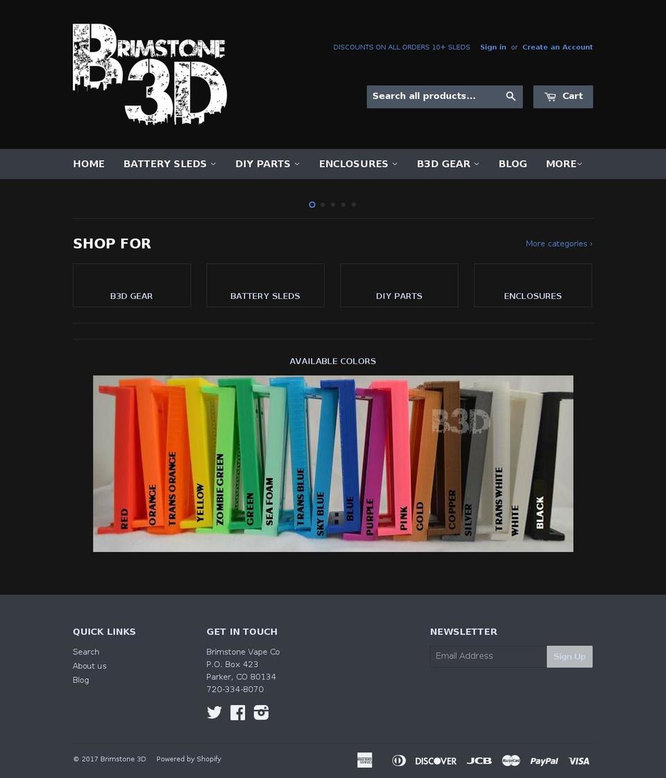 brimstonevapeco.com shopify website screenshot