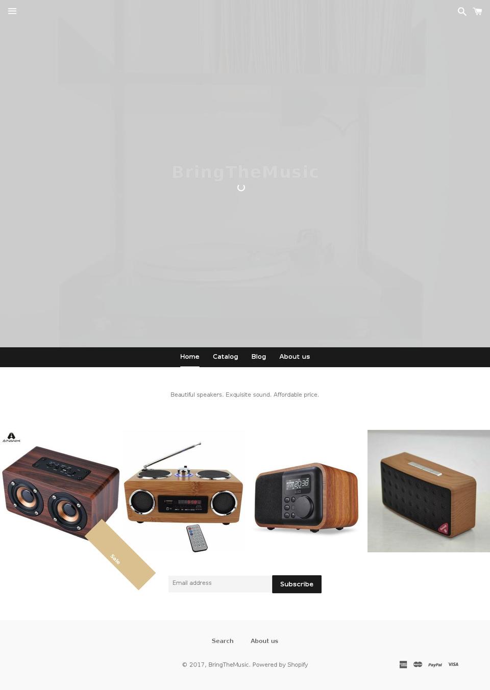 bringthemusic.com shopify website screenshot