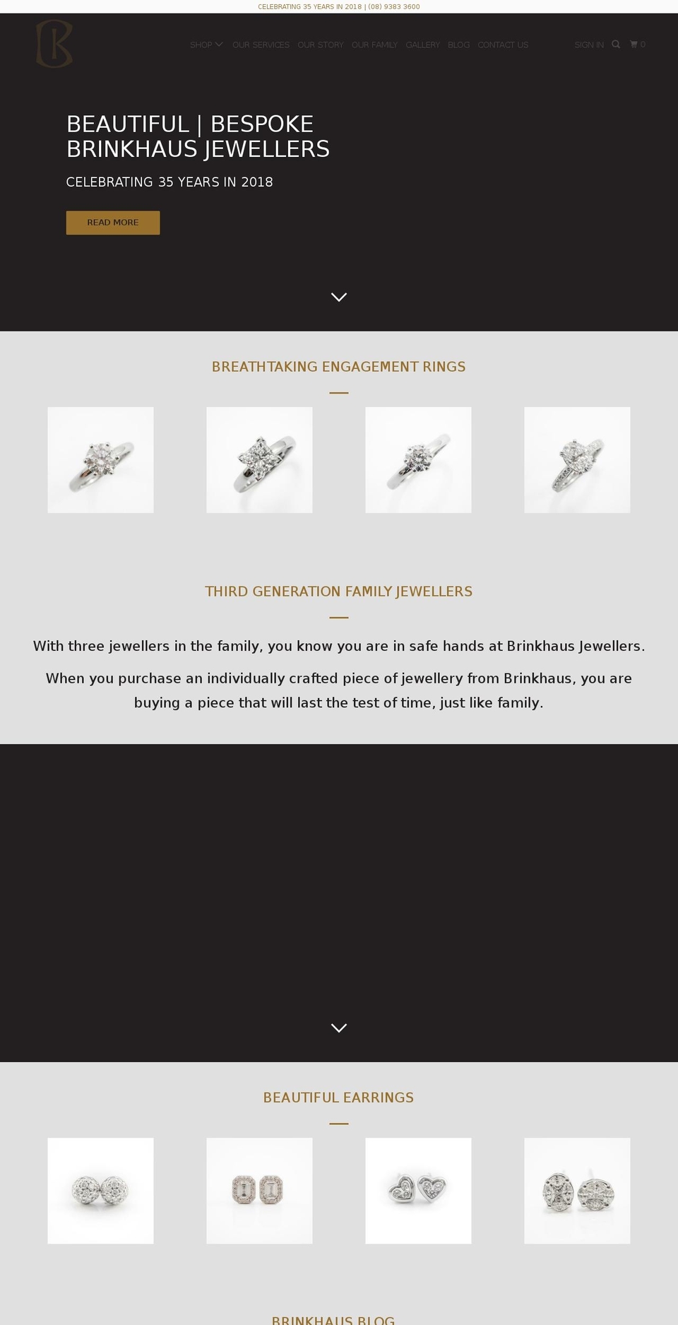 brinkhausjewellers.com.au shopify website screenshot