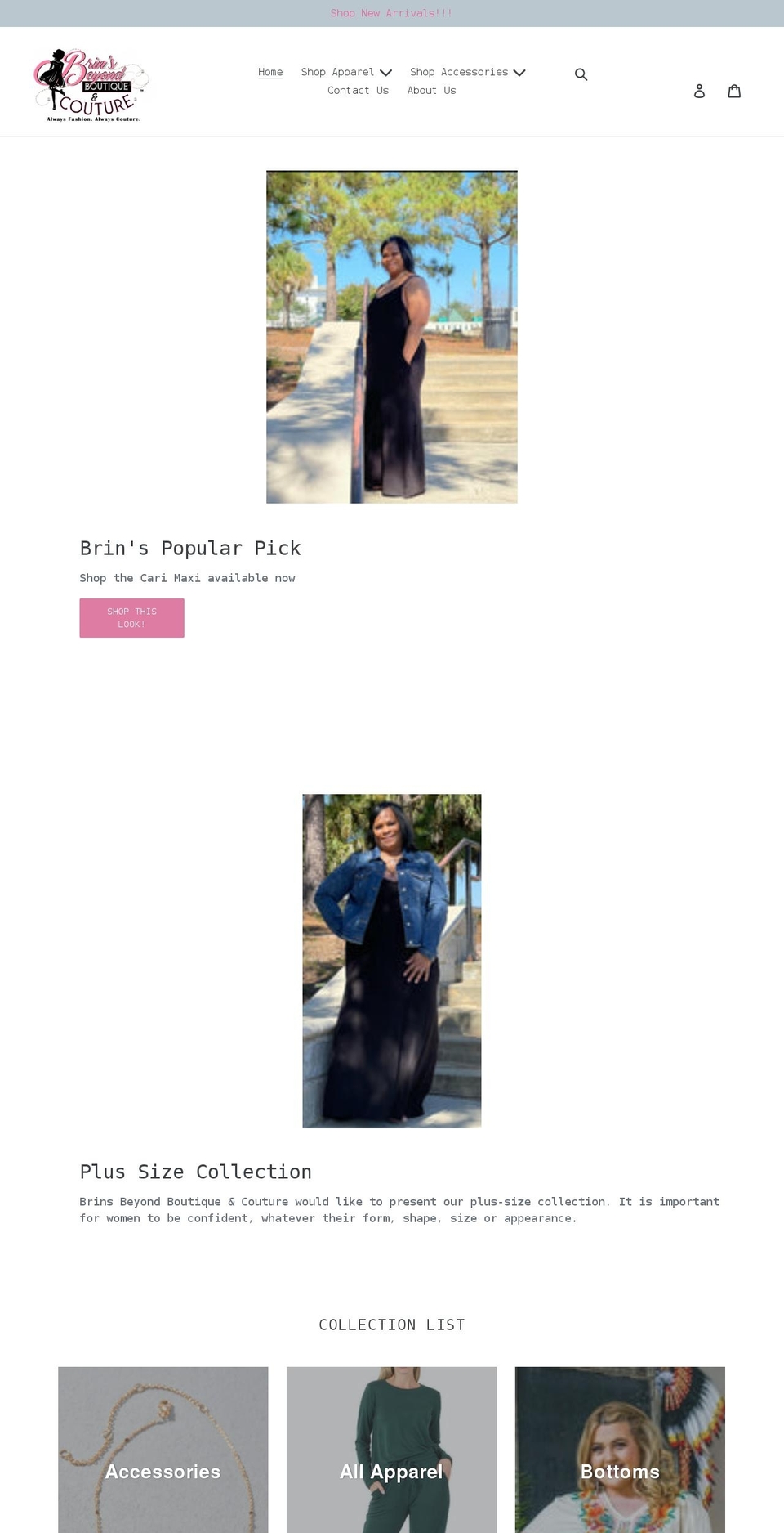 brinsbeyond.com shopify website screenshot