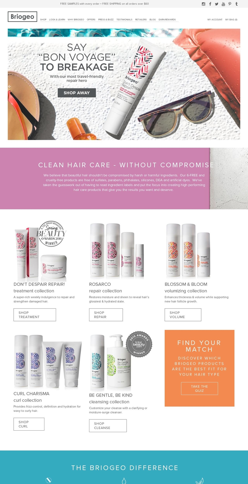 Briogeo Version 2 Shopify theme site example briogeohair.com