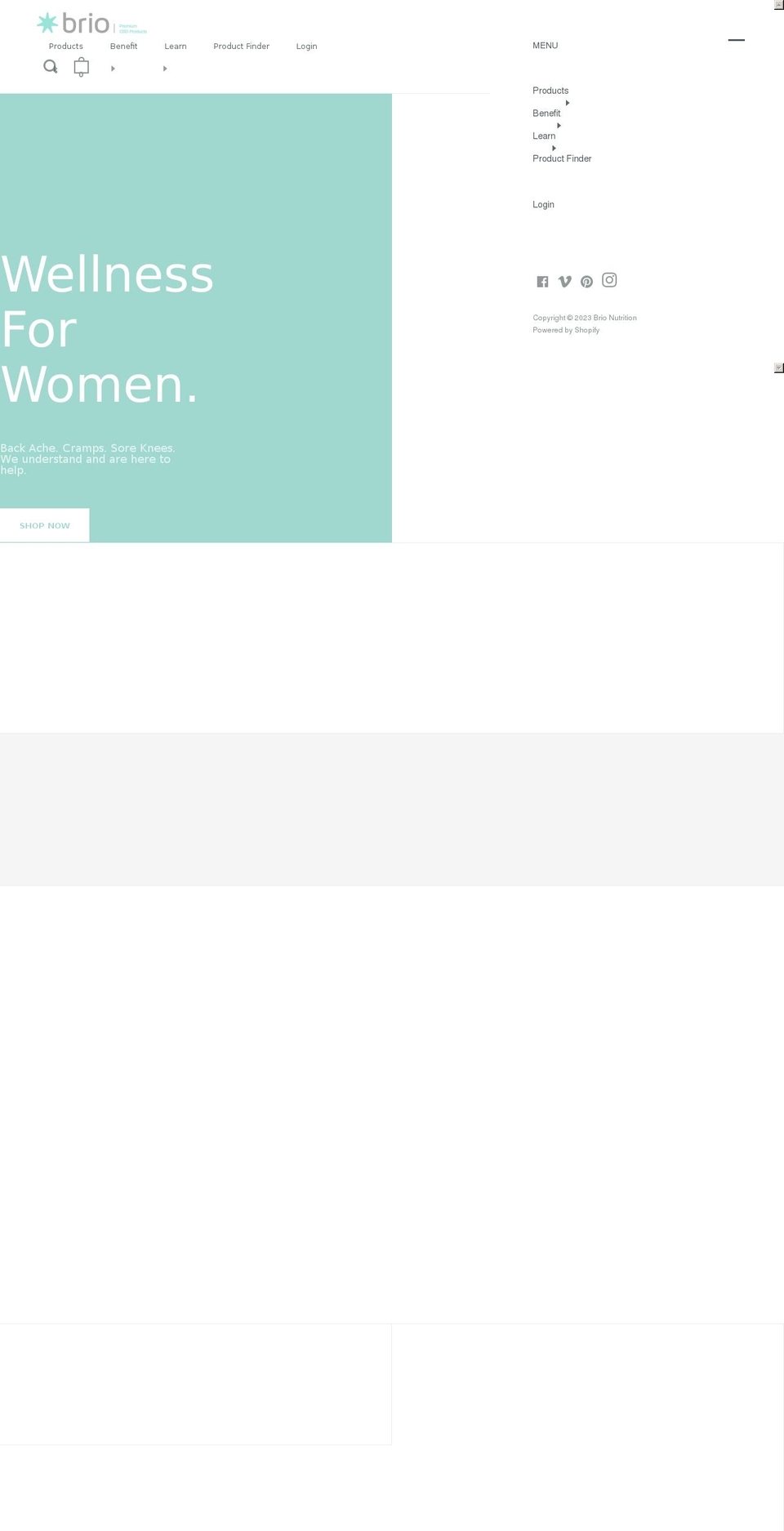 brionutrition.com shopify website screenshot