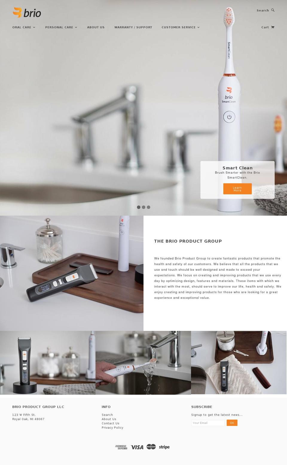 brioproductgroup.com — Shopify storefront screenshot