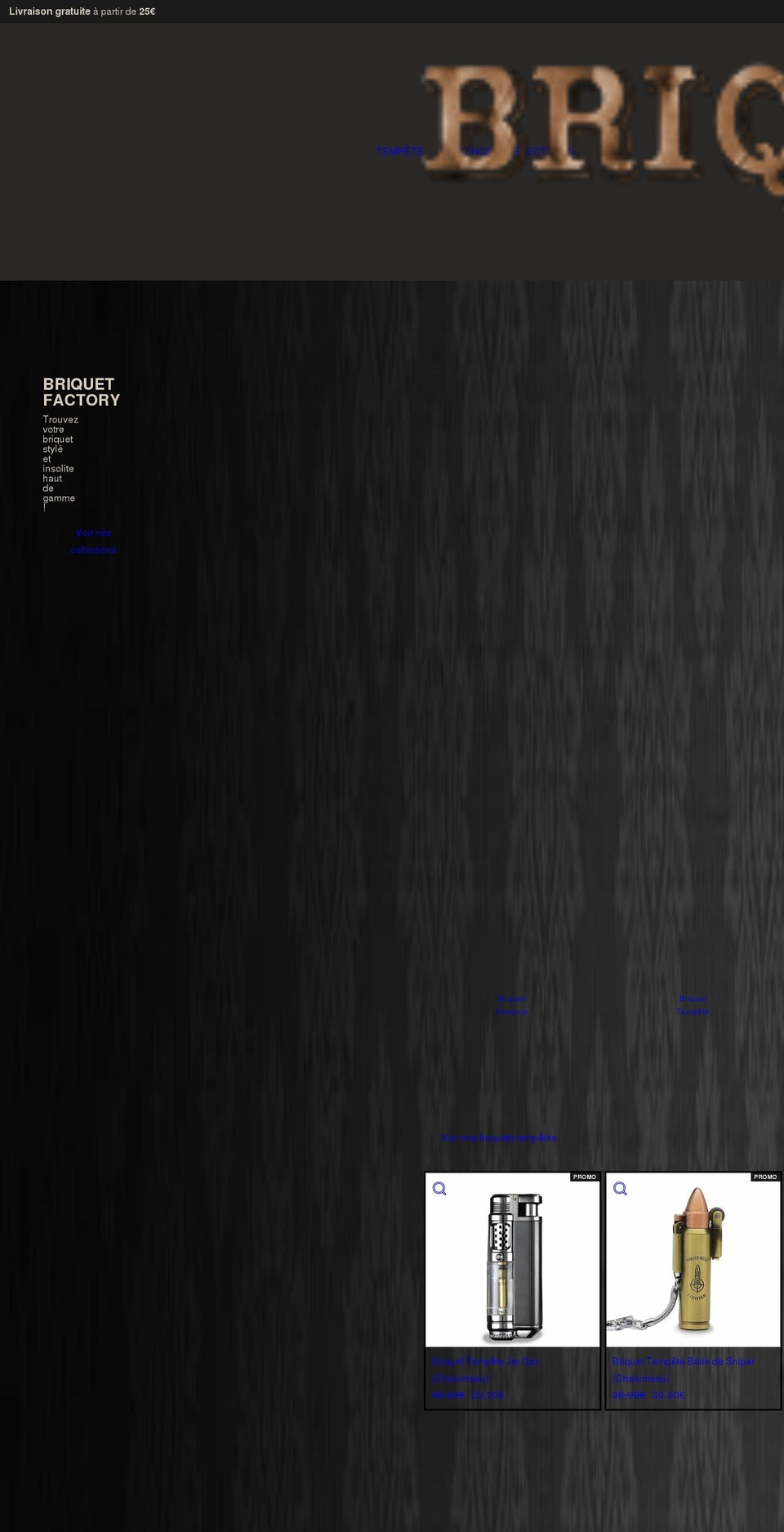 briquet-factory.com shopify website screenshot