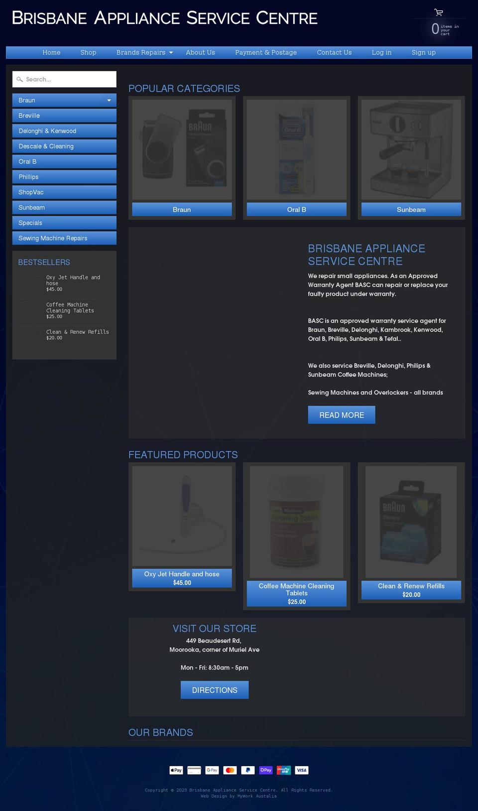brisbaneapplianceservicecentre.com.au shopify website screenshot