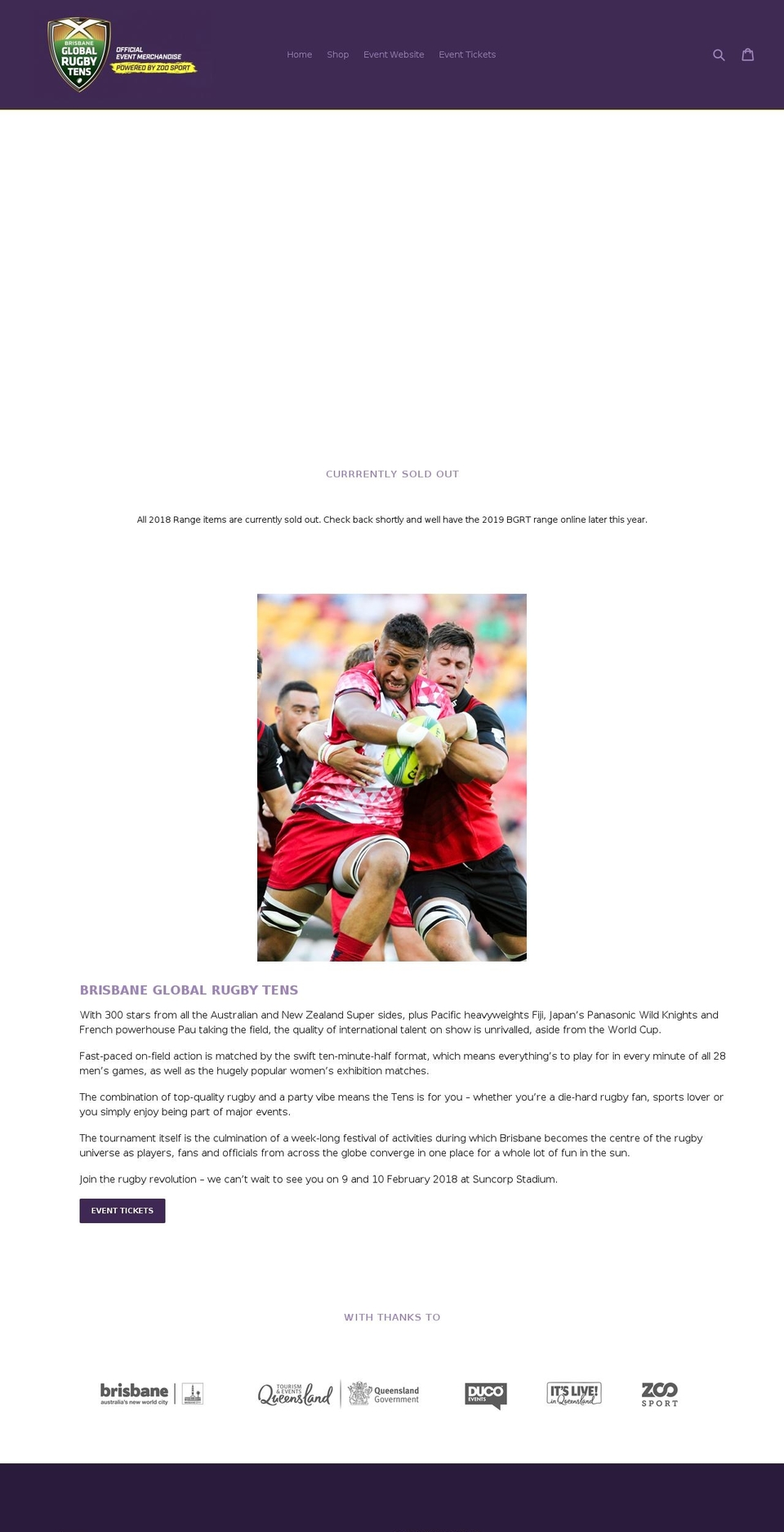 brisbaneglobaltensstore.com — Shopify storefront screenshot