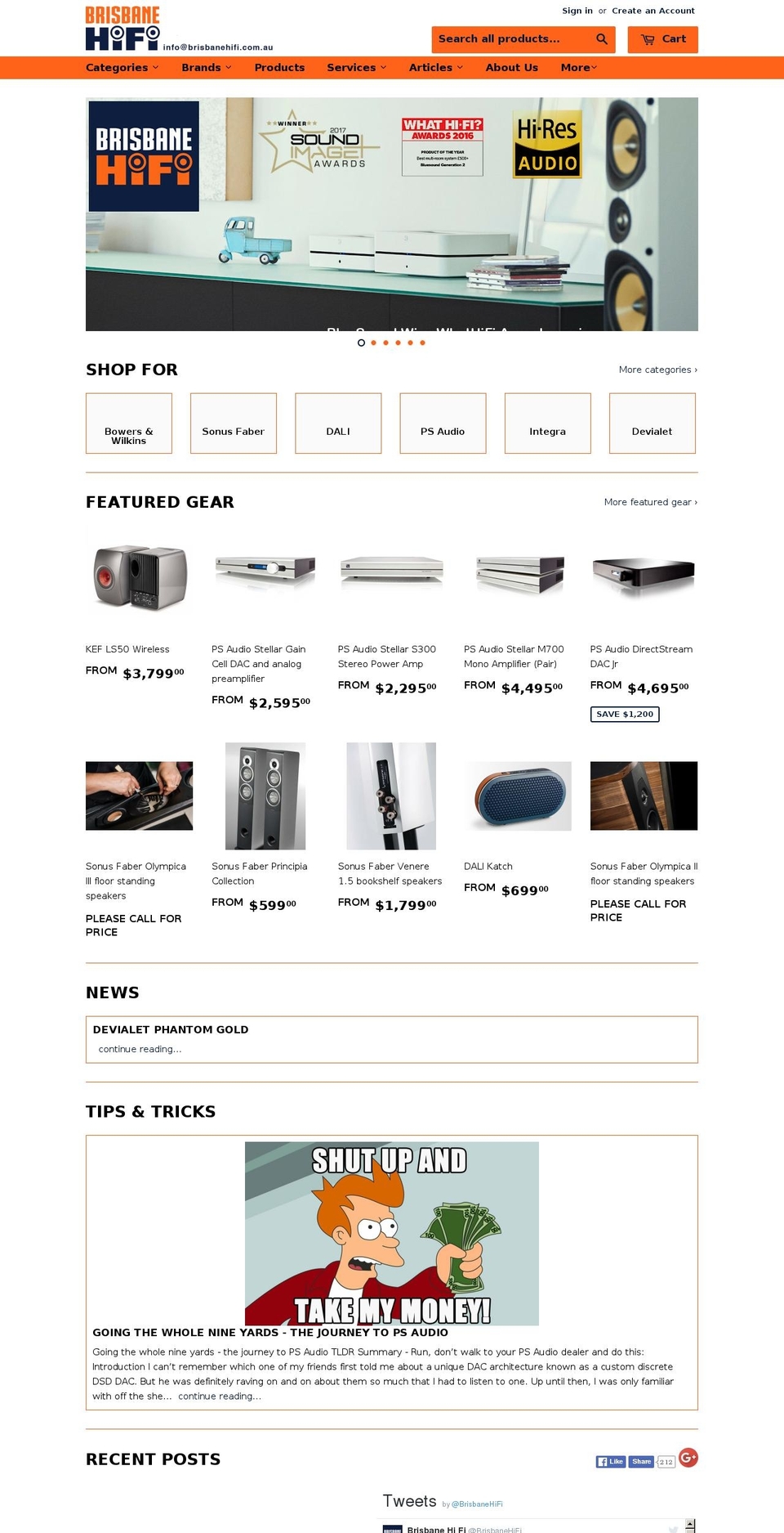 brisbanehifi.com.au shopify website screenshot