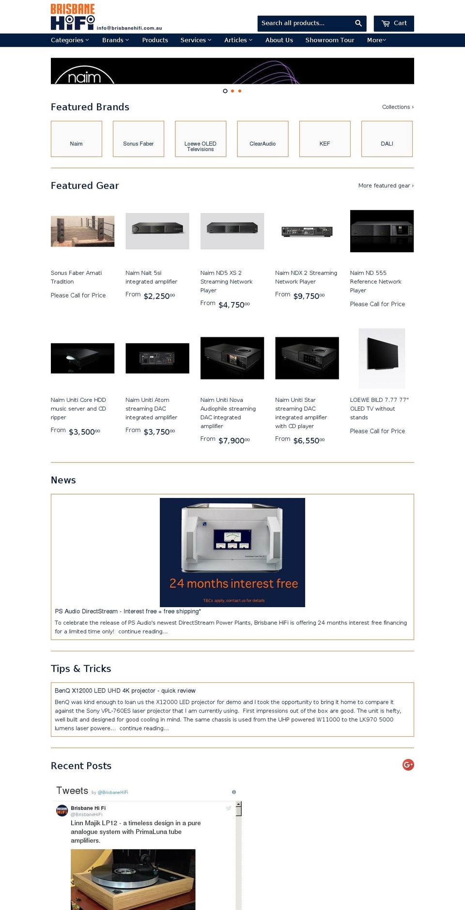 brisbanehifi.com shopify website screenshot