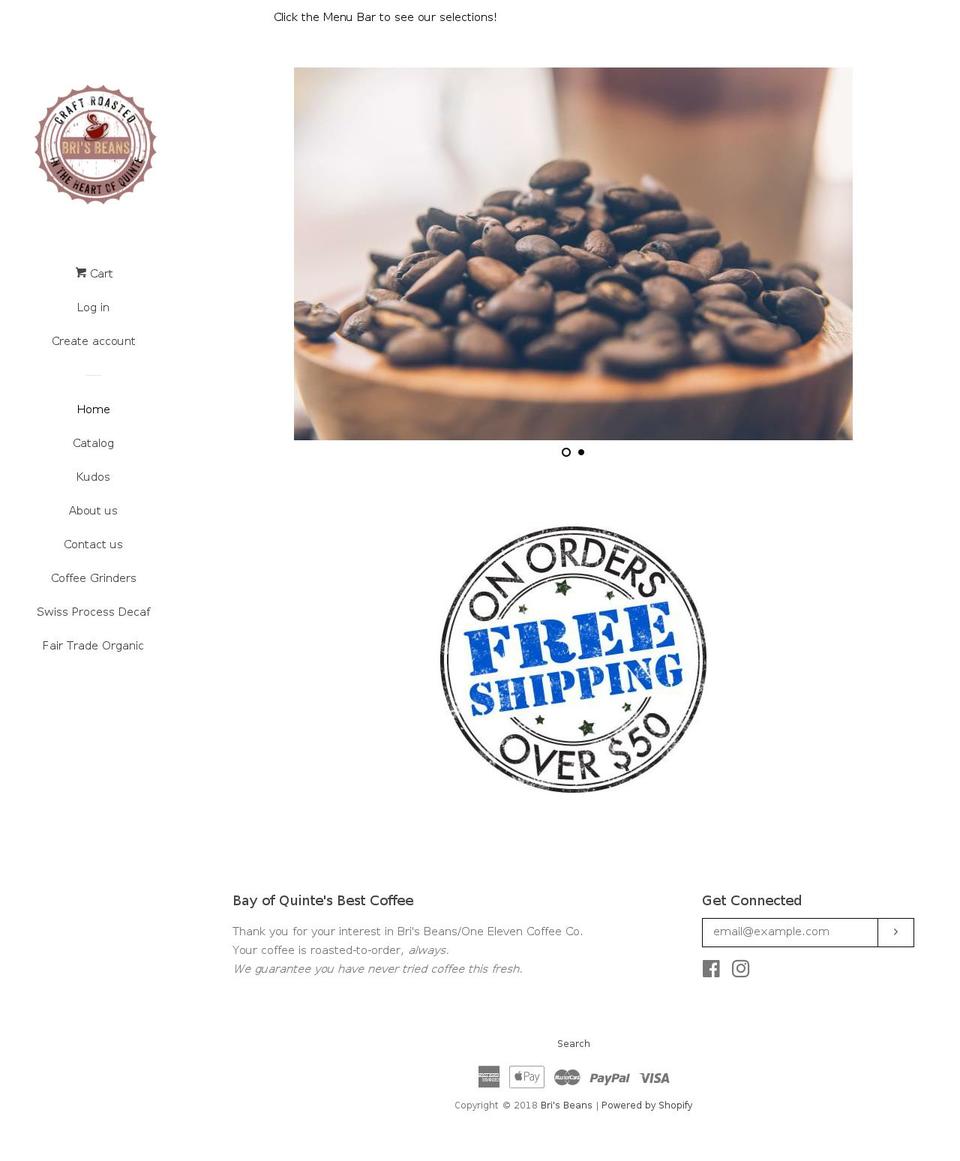 brisbeans.com — Shopify storefront screenshot