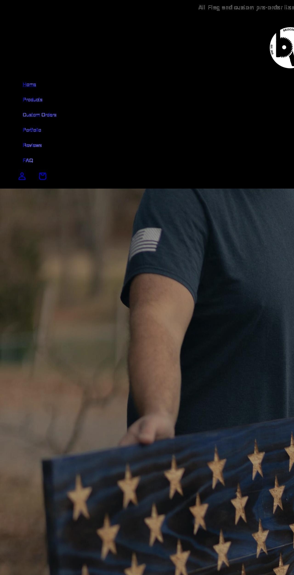 briscoewoodworks.com shopify website screenshot