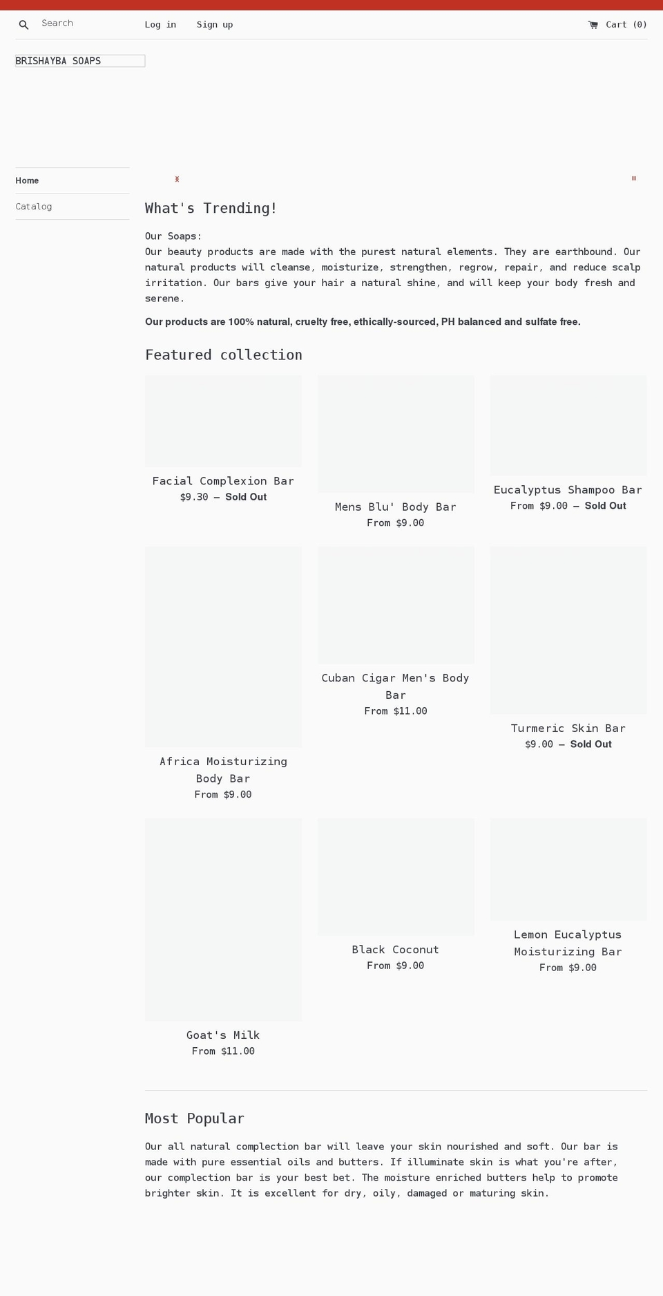 brishaybasoaps.com shopify website screenshot