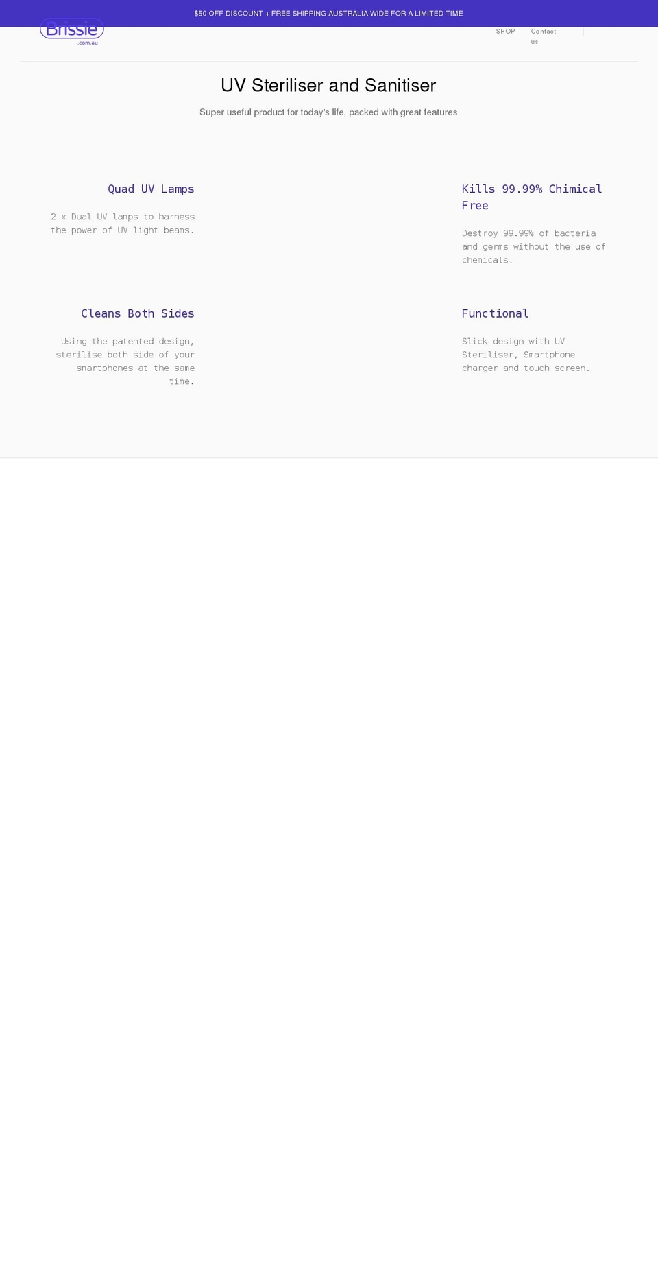 brissie.com.au shopify website screenshot