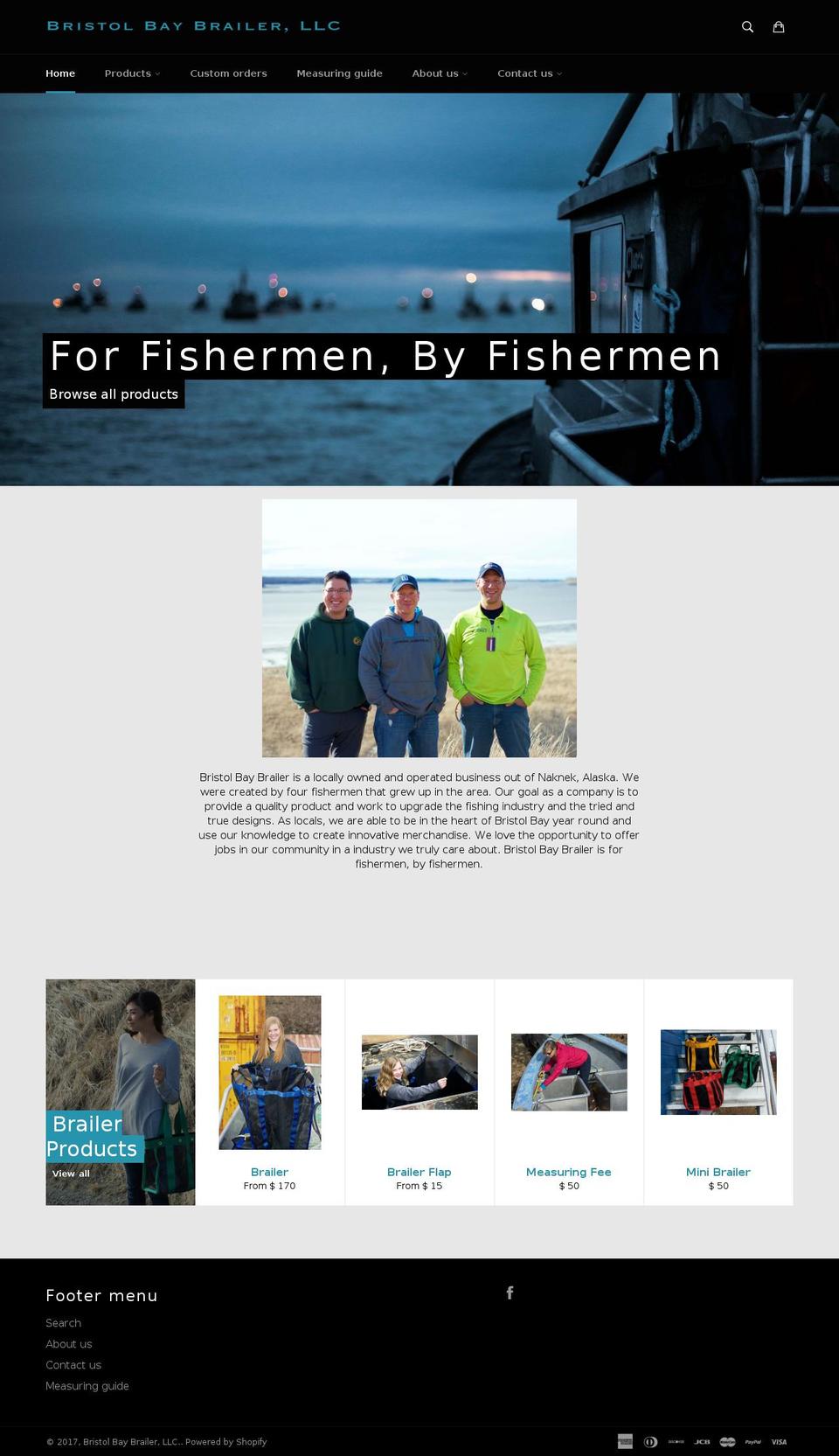 bristolbaybrailer.com shopify website screenshot