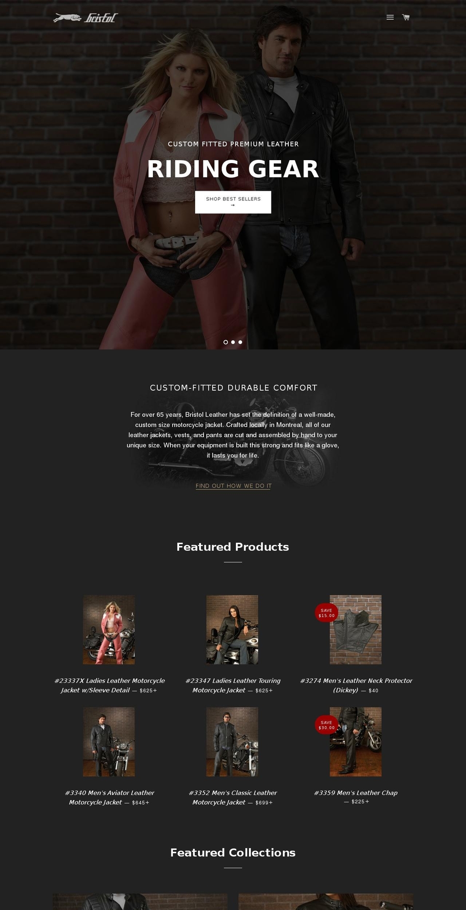 bristoleather.com — Shopify storefront screenshot