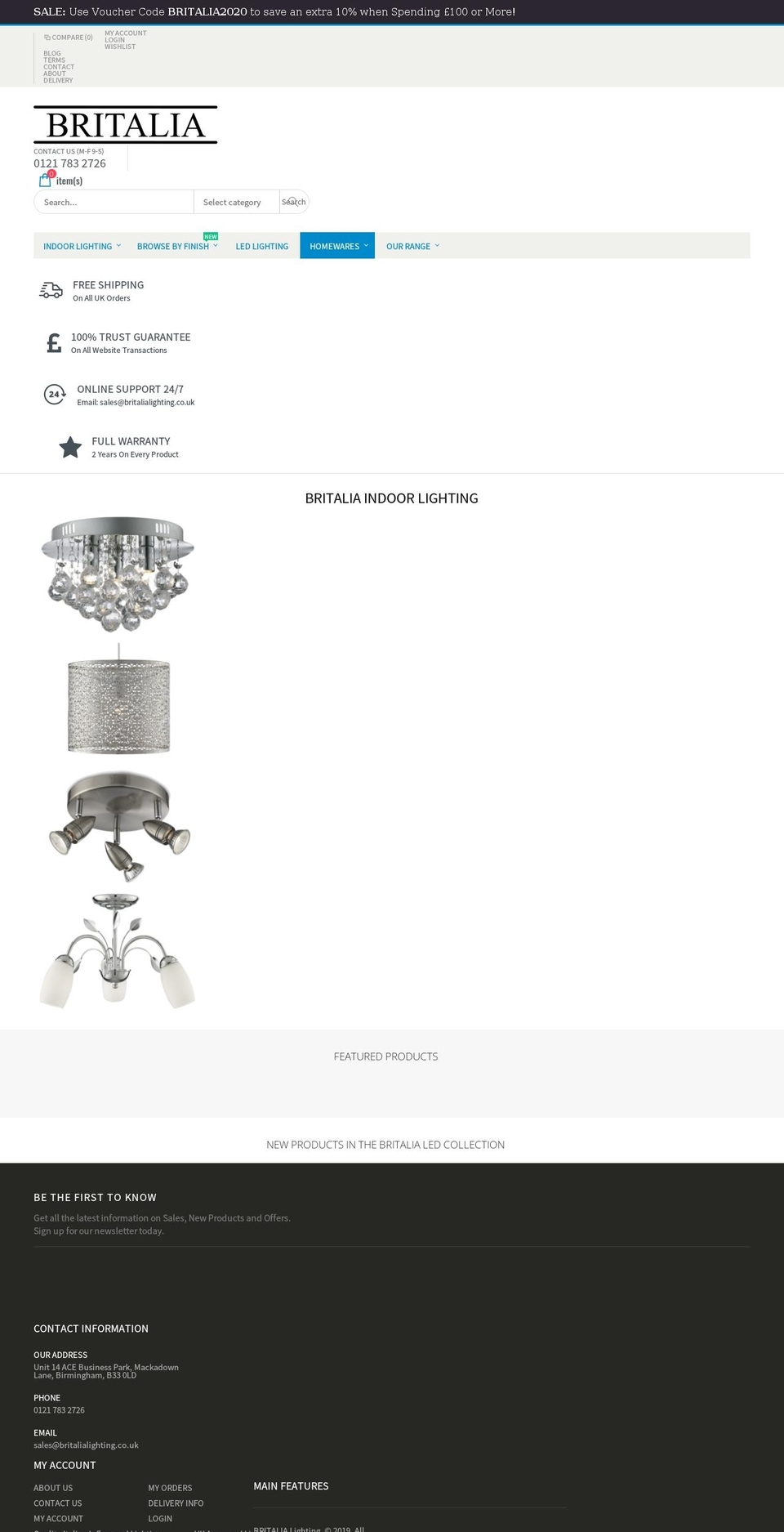 britalialighting.co.uk shopify website screenshot