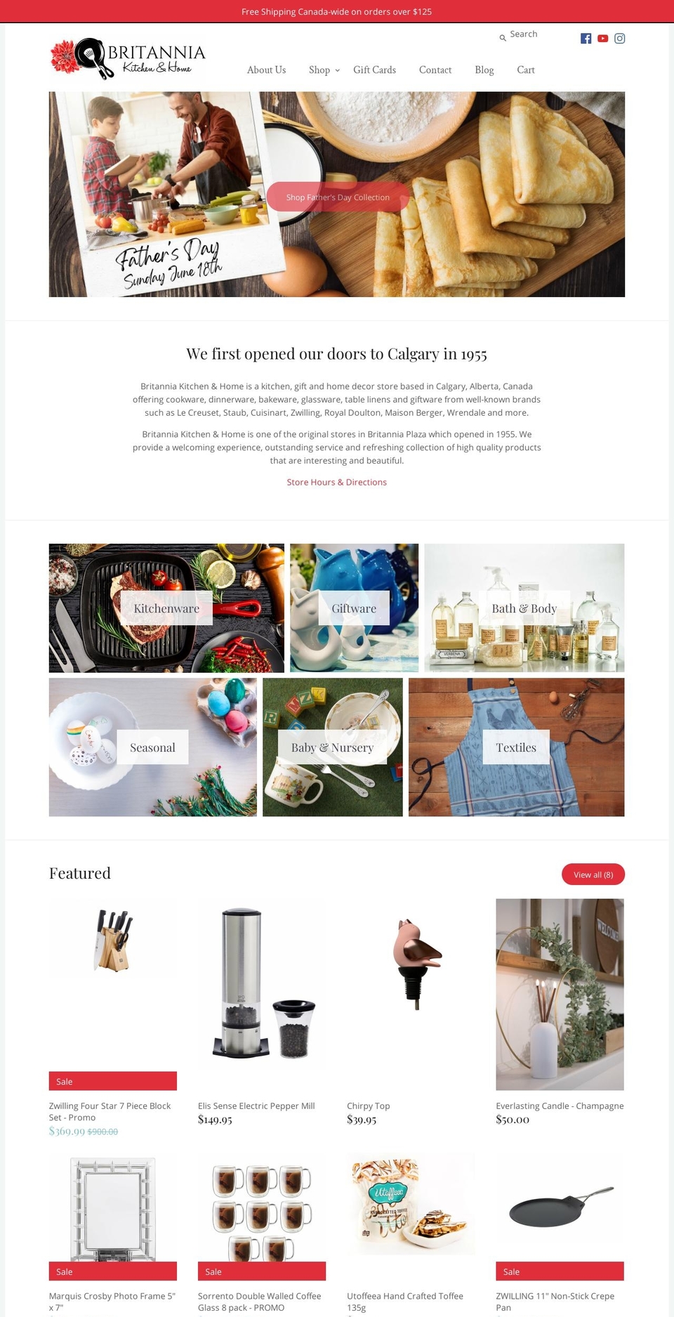 britanniahome.ca shopify website screenshot