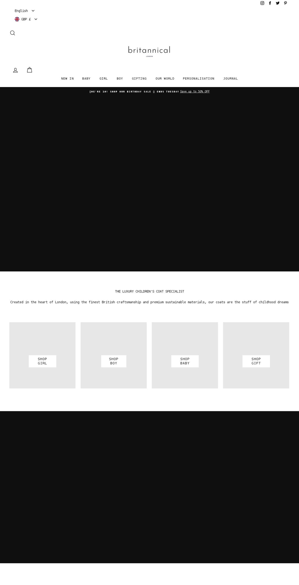 britannical.com shopify website screenshot