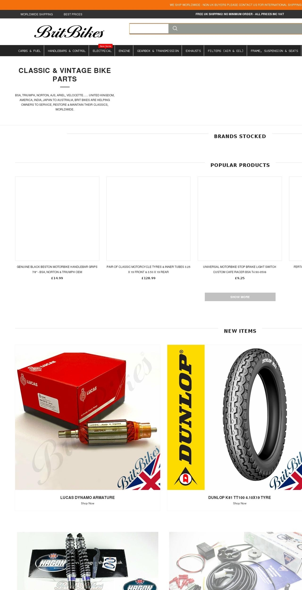 britbikes.co.uk shopify website screenshot