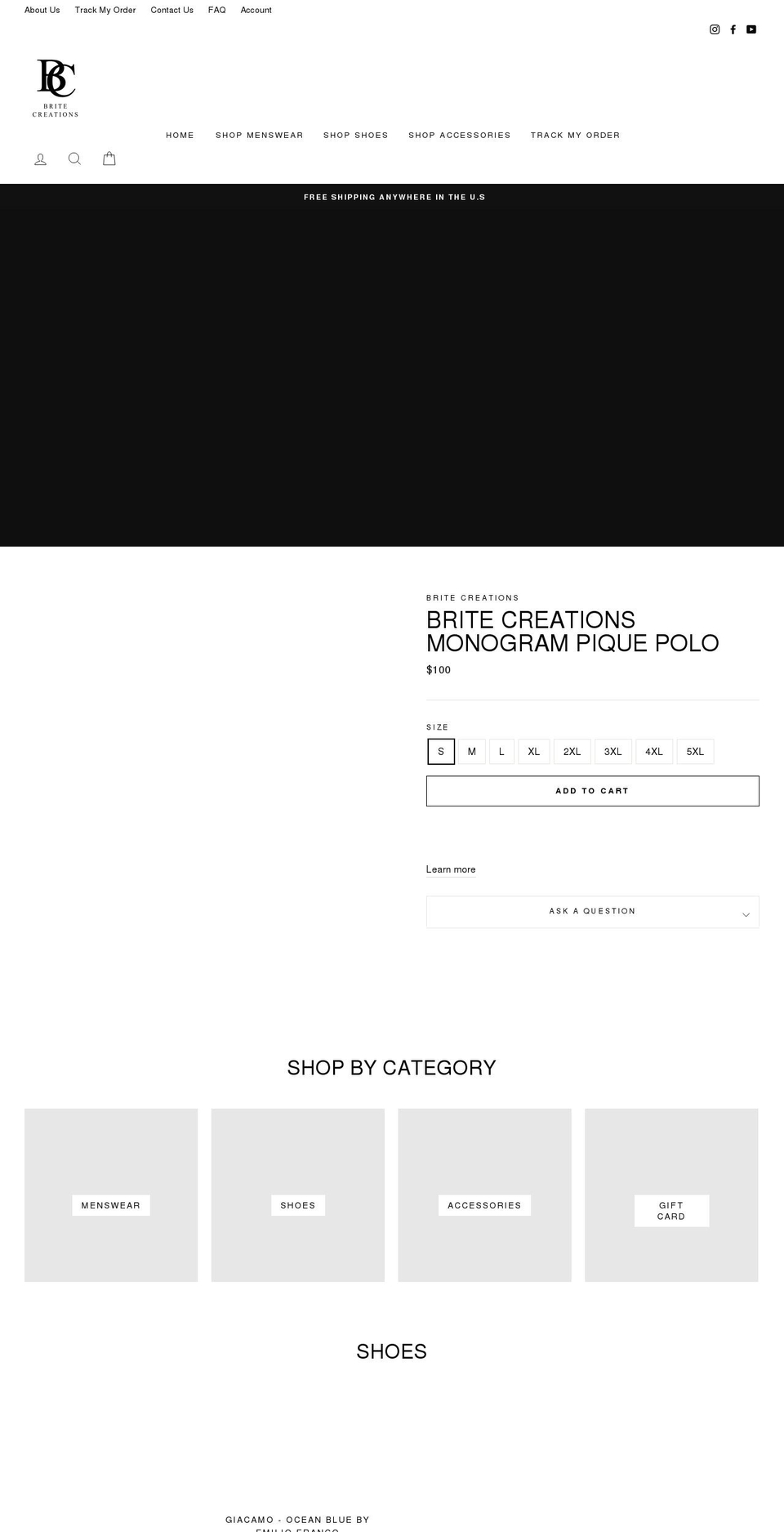 britecreations.com shopify website screenshot