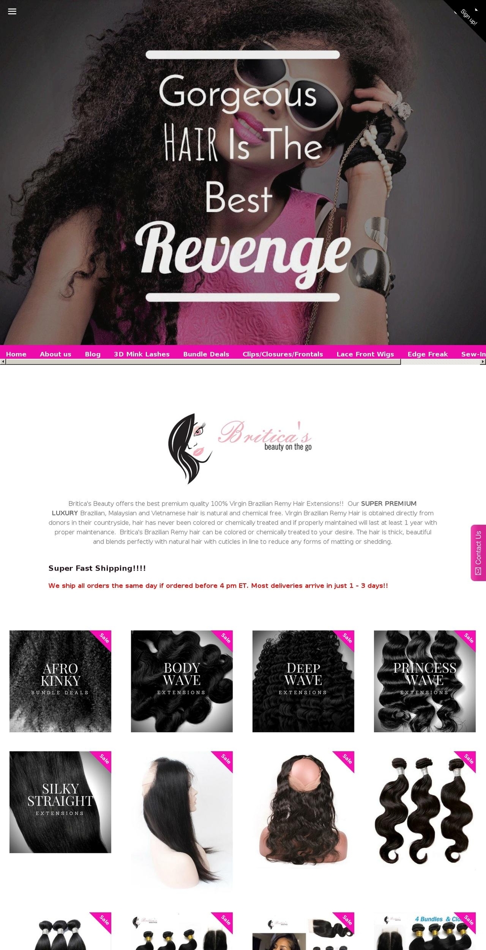 briticasbeauty.com shopify website screenshot