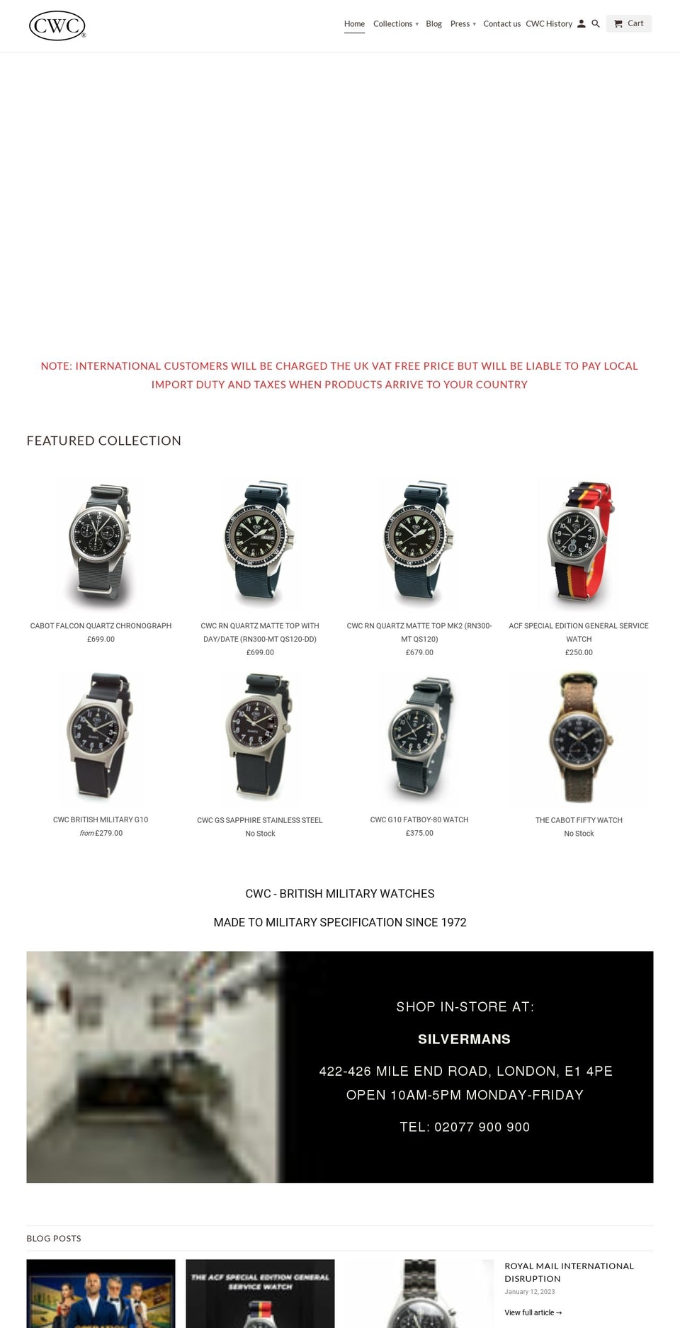 britisharmywatch.com shopify website screenshot