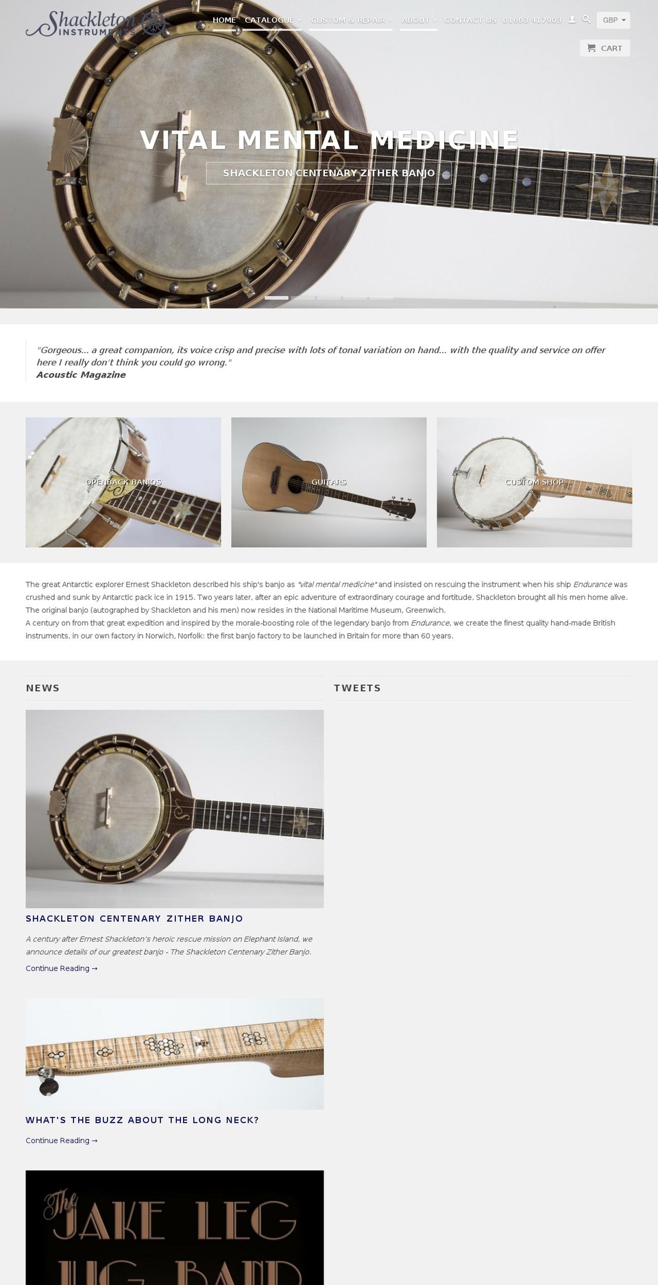 Current Most Up to Date Revision Shopify theme site example britishbanjo.com