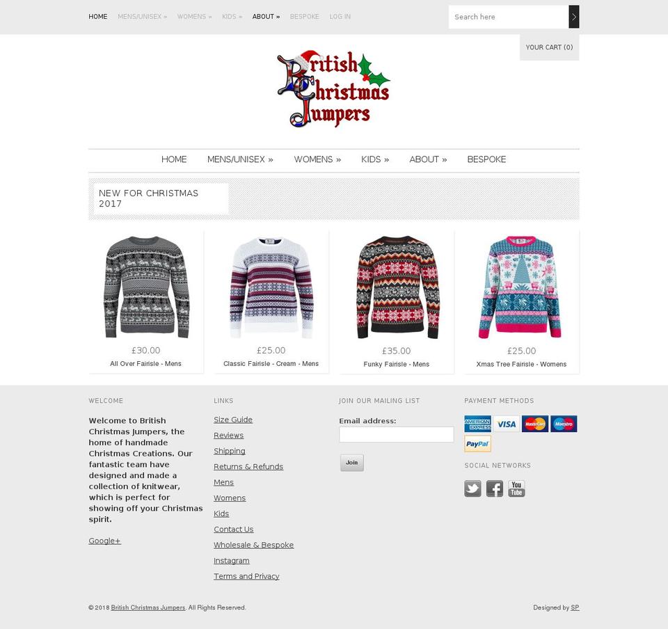 britishchristmasjumpers.biz shopify website screenshot